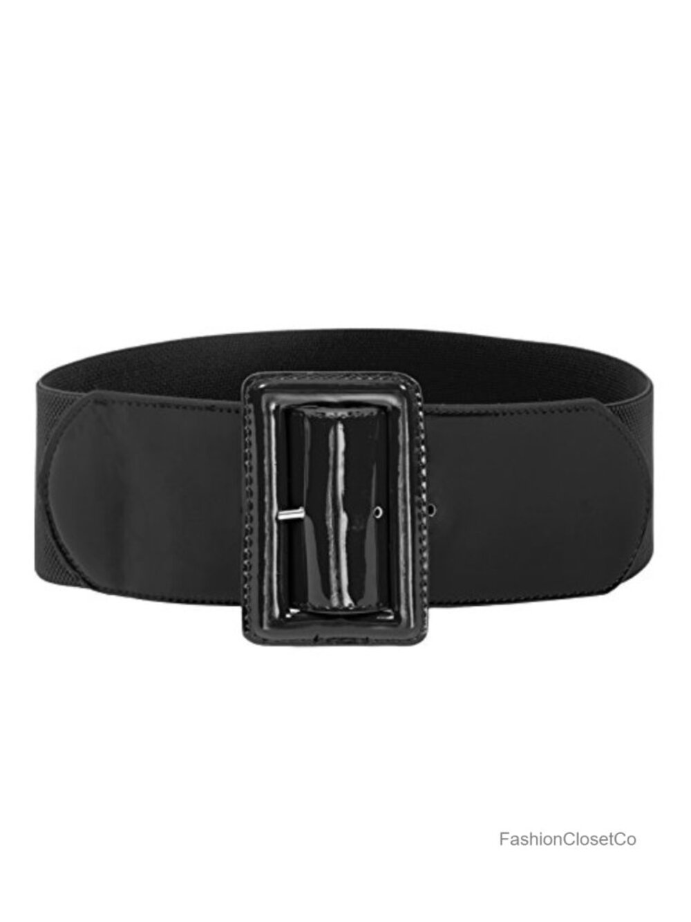 3 Inch Wide Stretchy Elastic Belt with Vintage Chunky Buckle